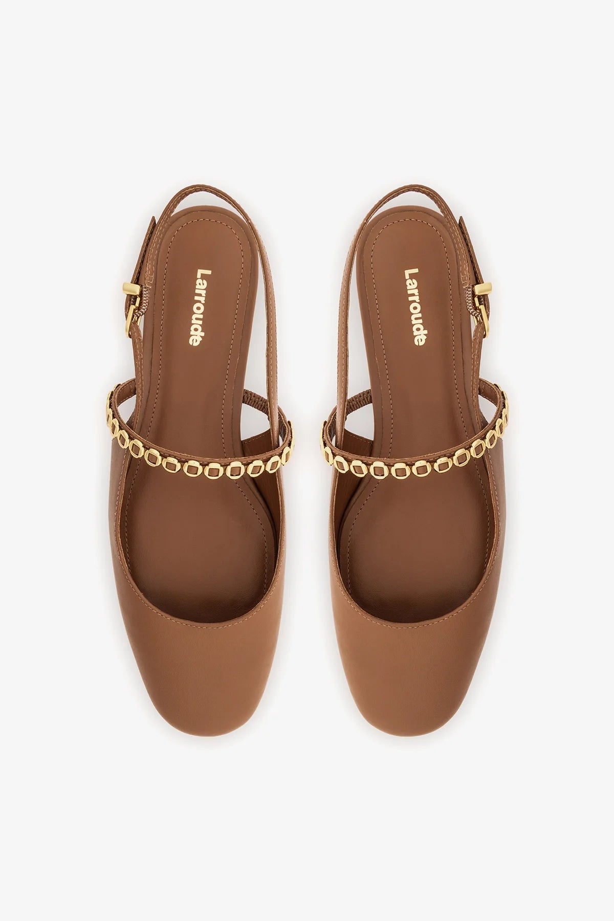 Georgina Milanina Ballet Flat In Caramel Leather