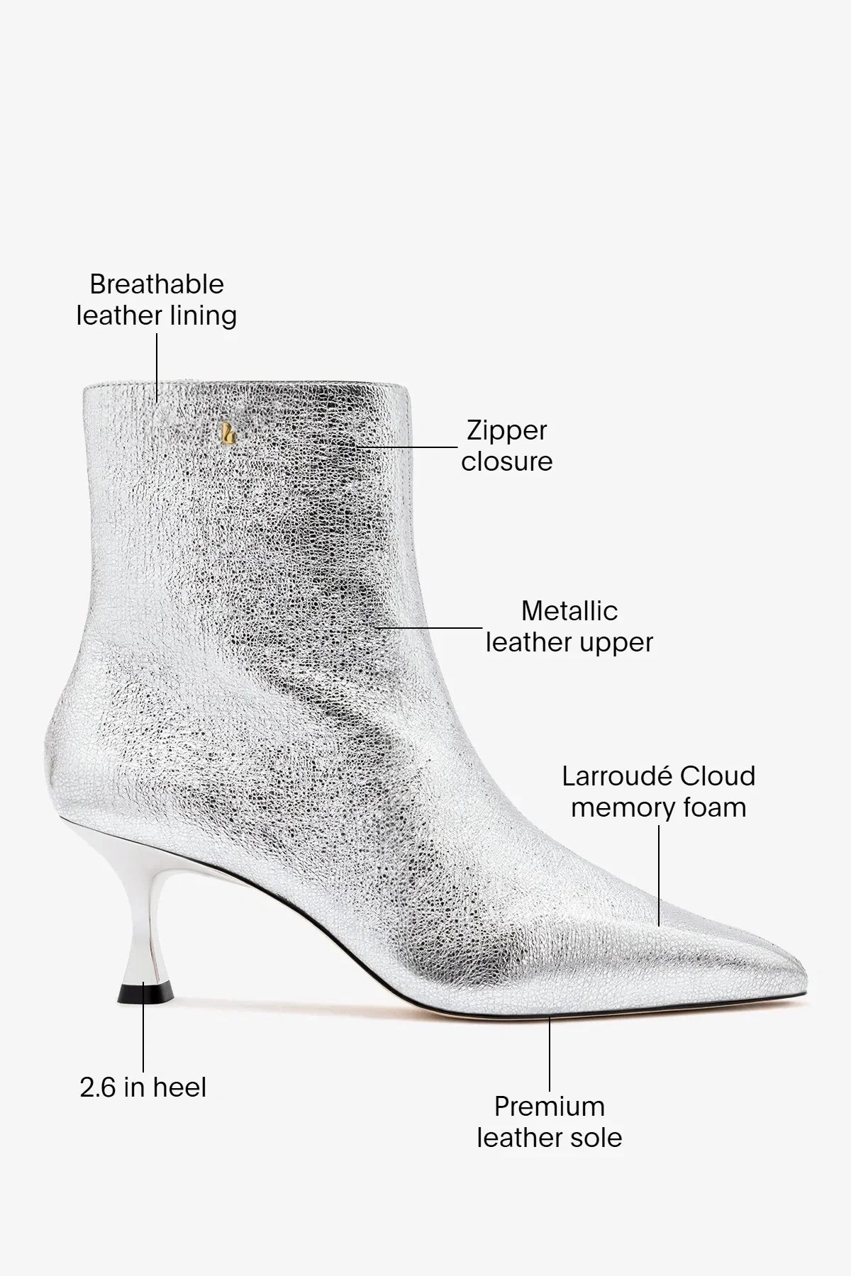 Ines Boot Silver Leather