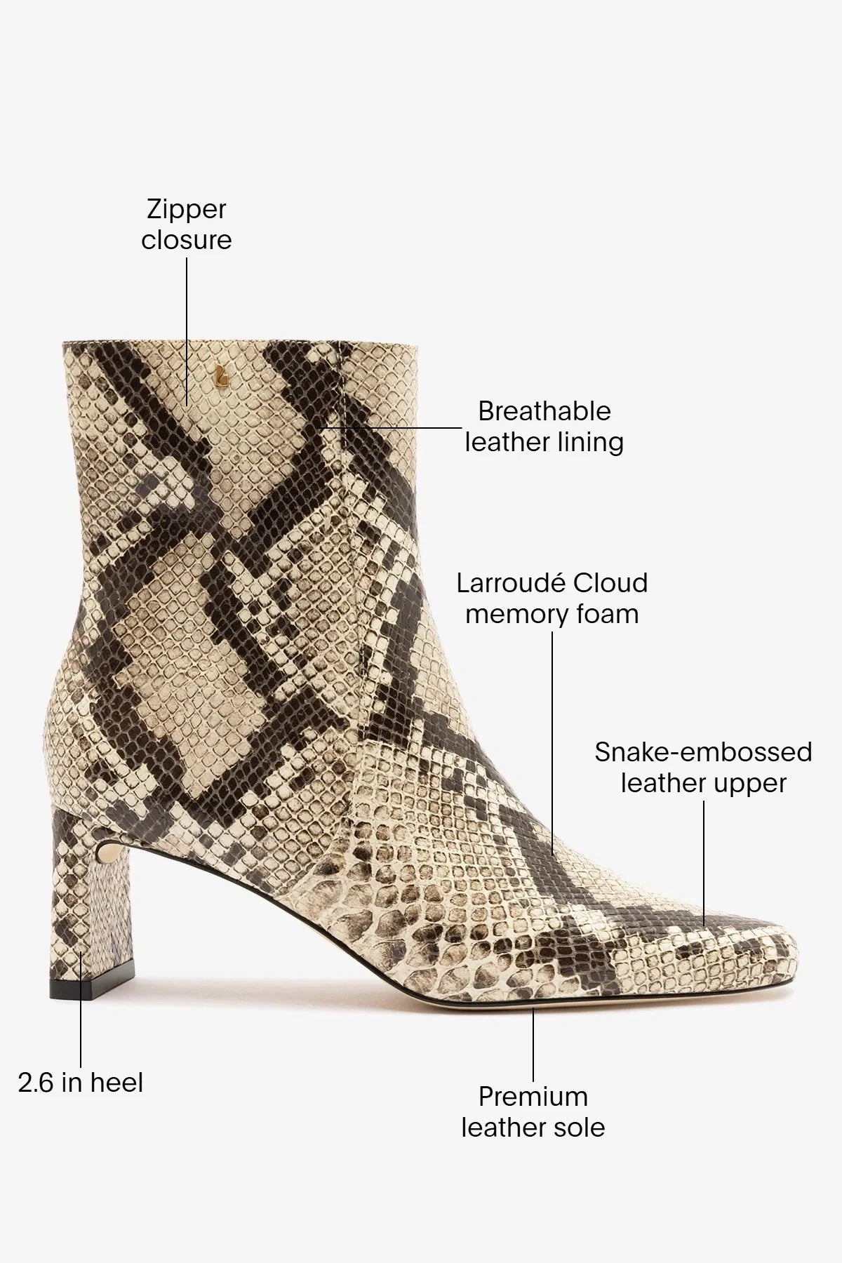 Alexis Boot Neutral Snake Leather