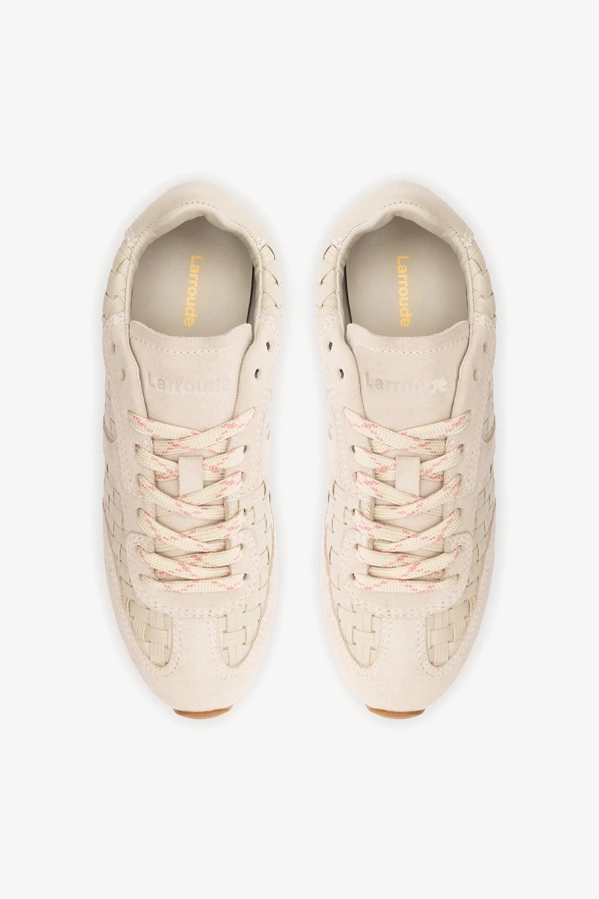 Stella Macrame Sneaker In Mushroom Grey Leather and Suede