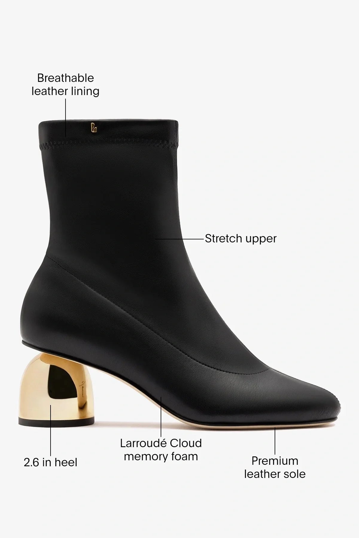 Dew Drop Boot Black Stretch