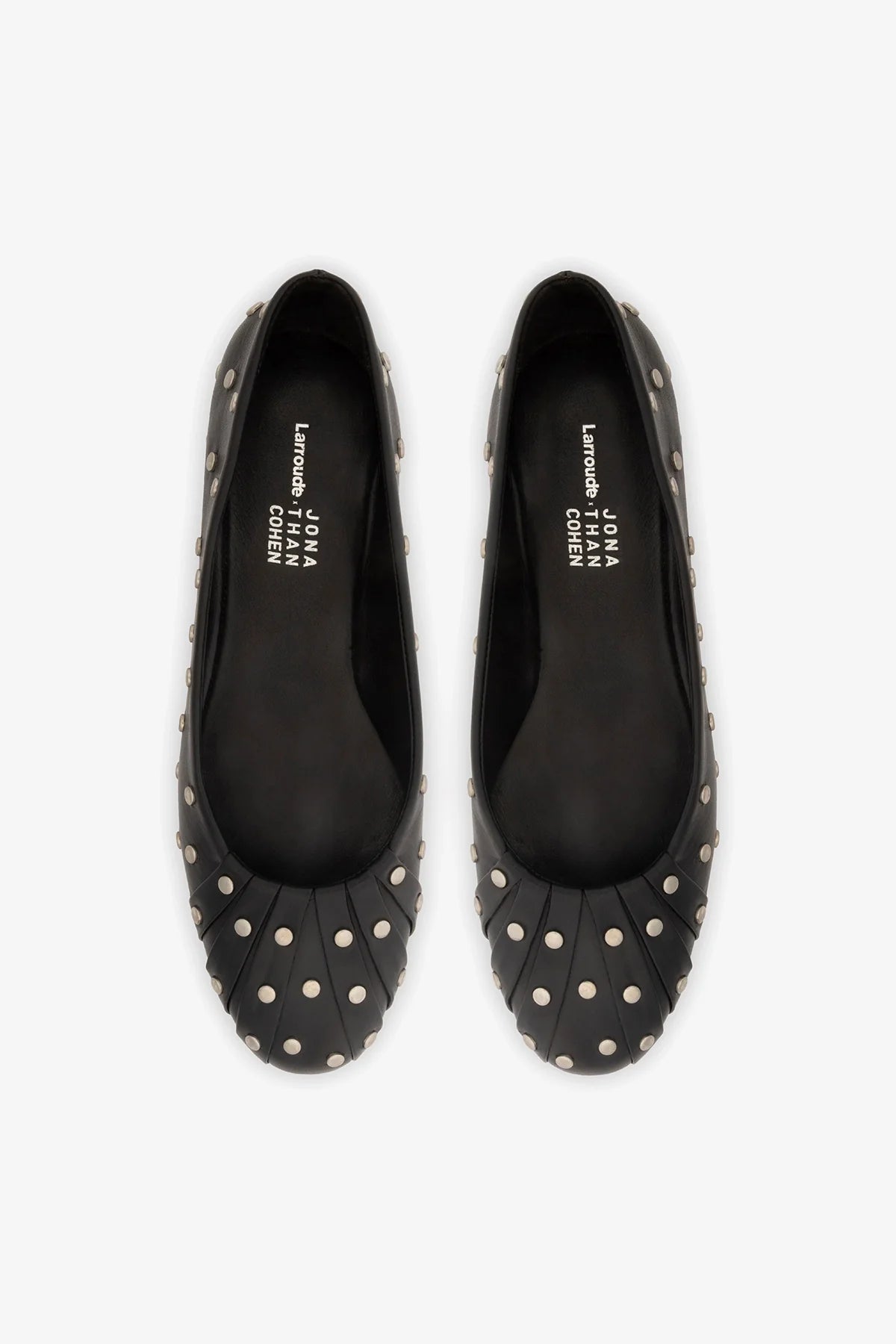 Jonathan Cohen by L.: Ballet Flat Studs Black Leather