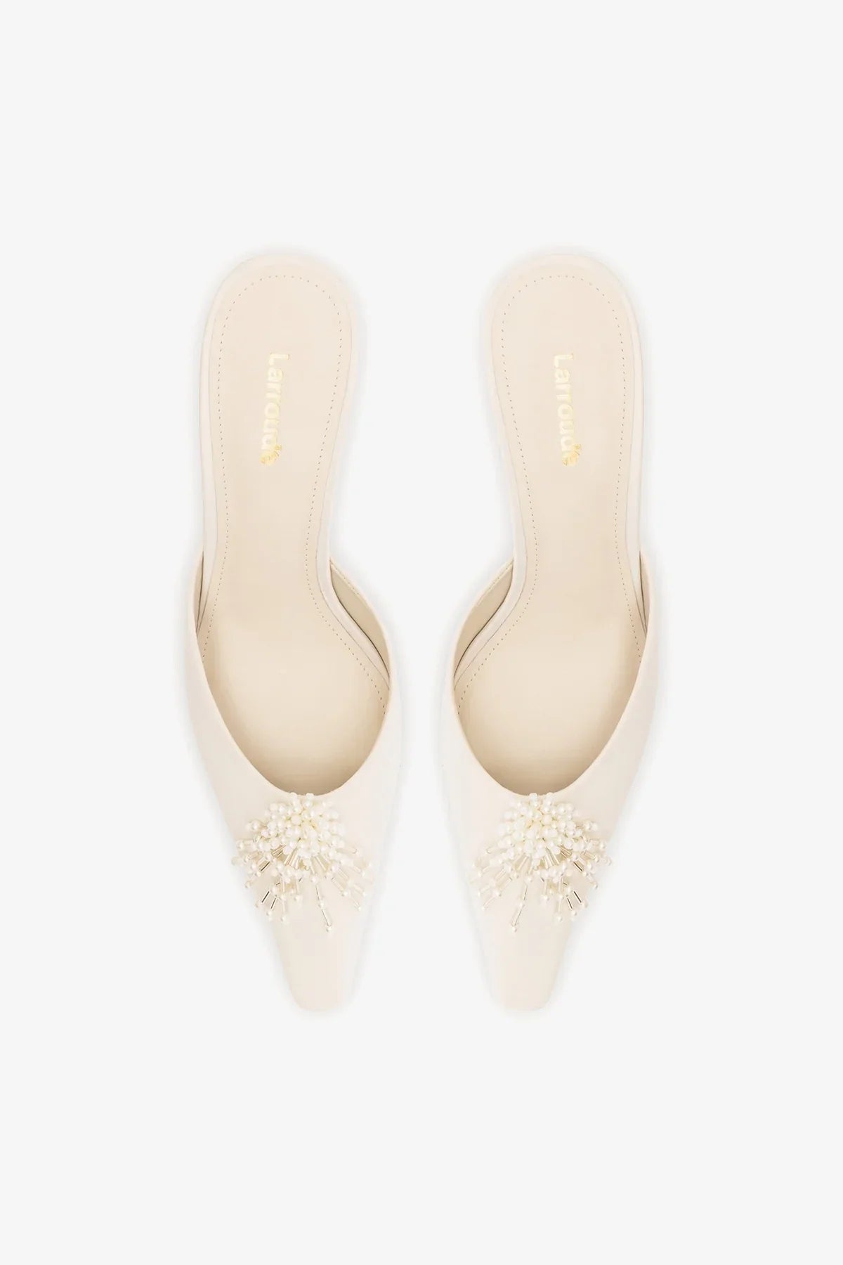 Carine Mule White Satin
