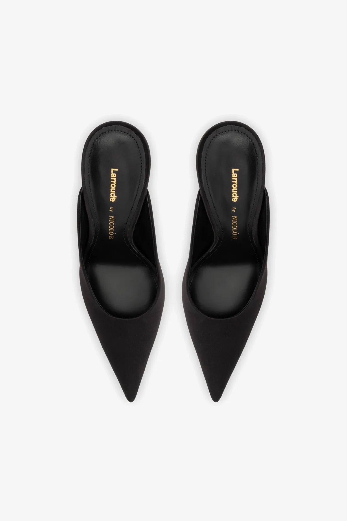 Larroudé by Nicolò B. Inna Mule In Black Satin
