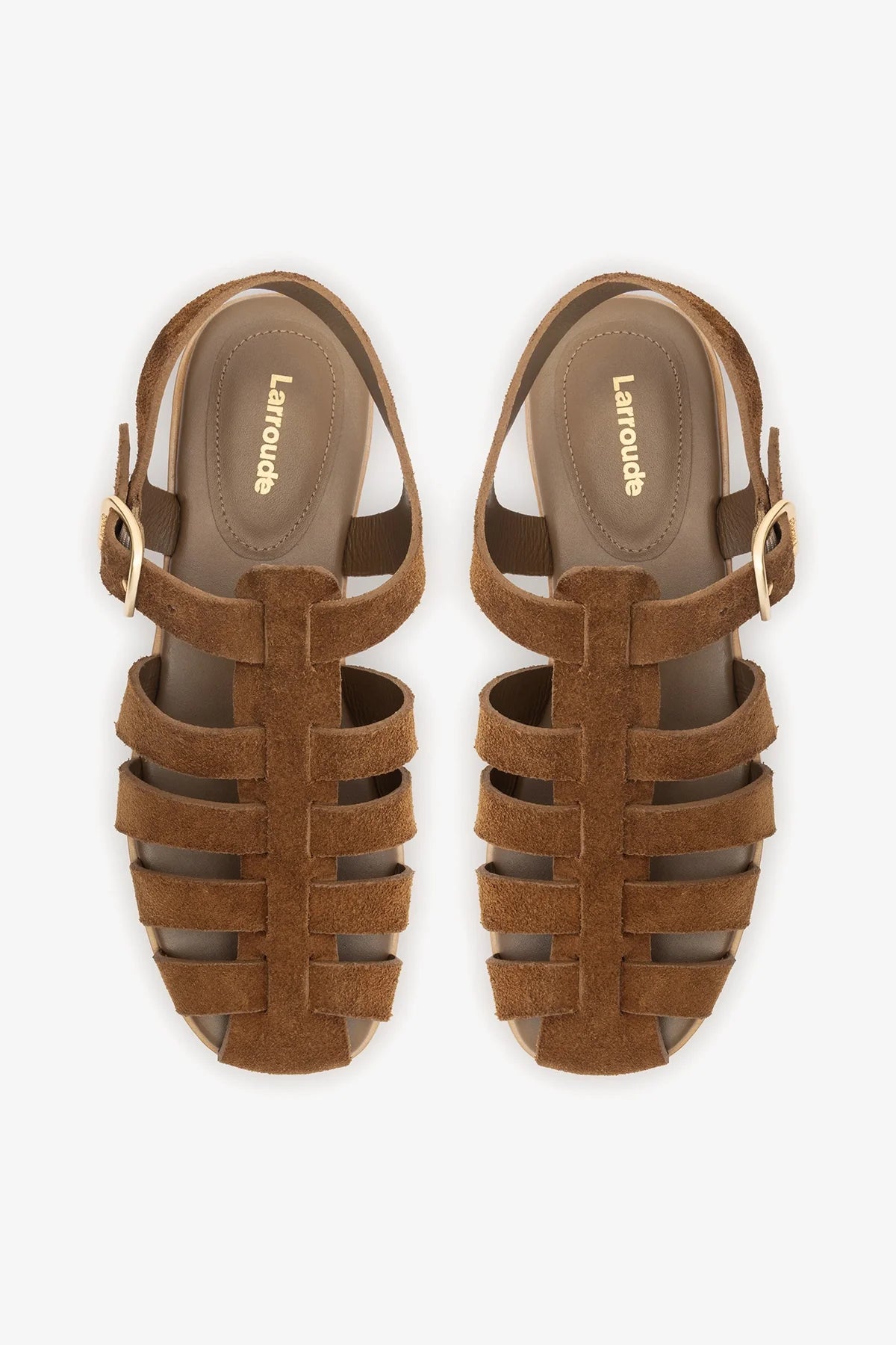 Stevie Flat Sandal In Russet Suede
