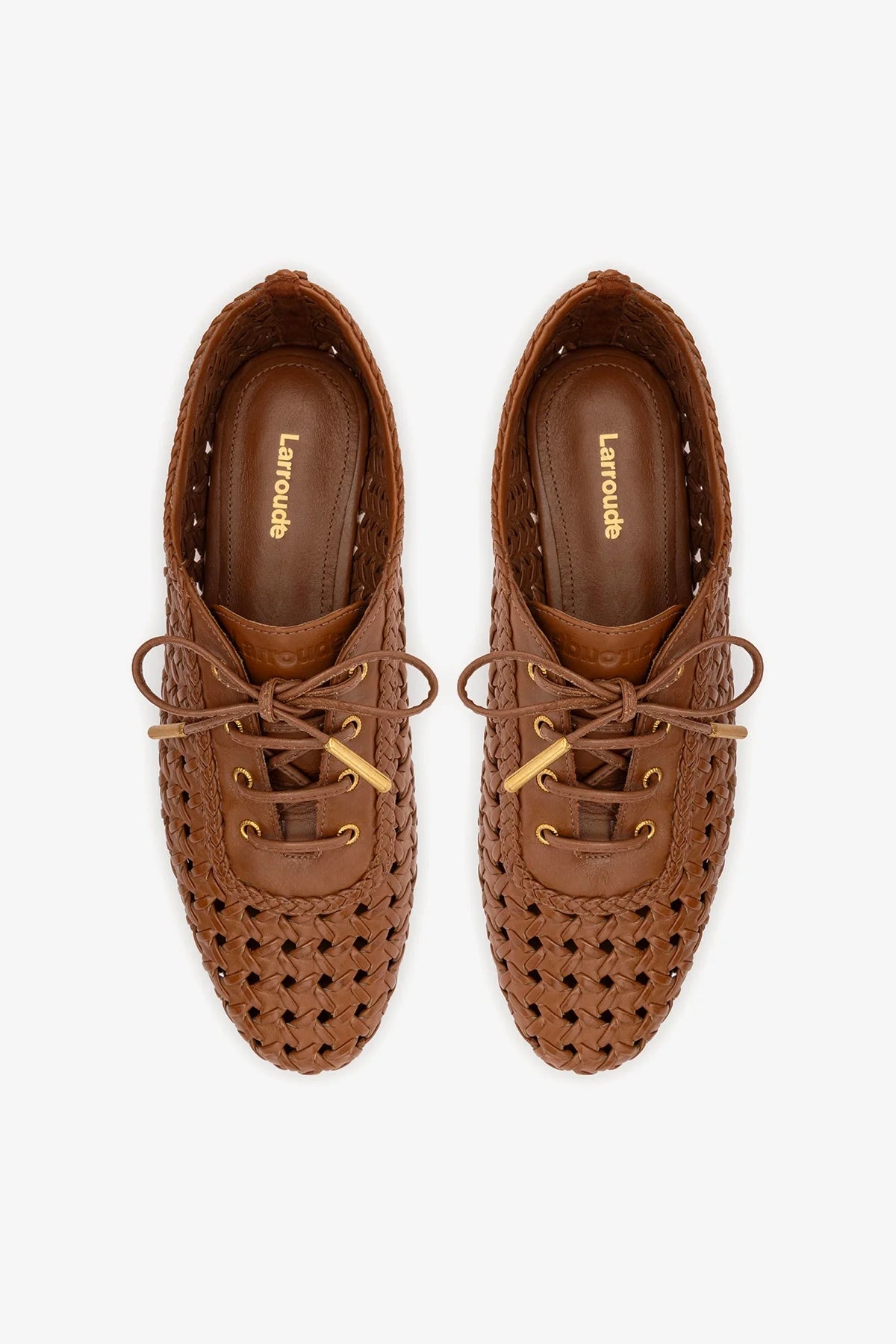 Liza Macrame Sneaker In Caramel Leather