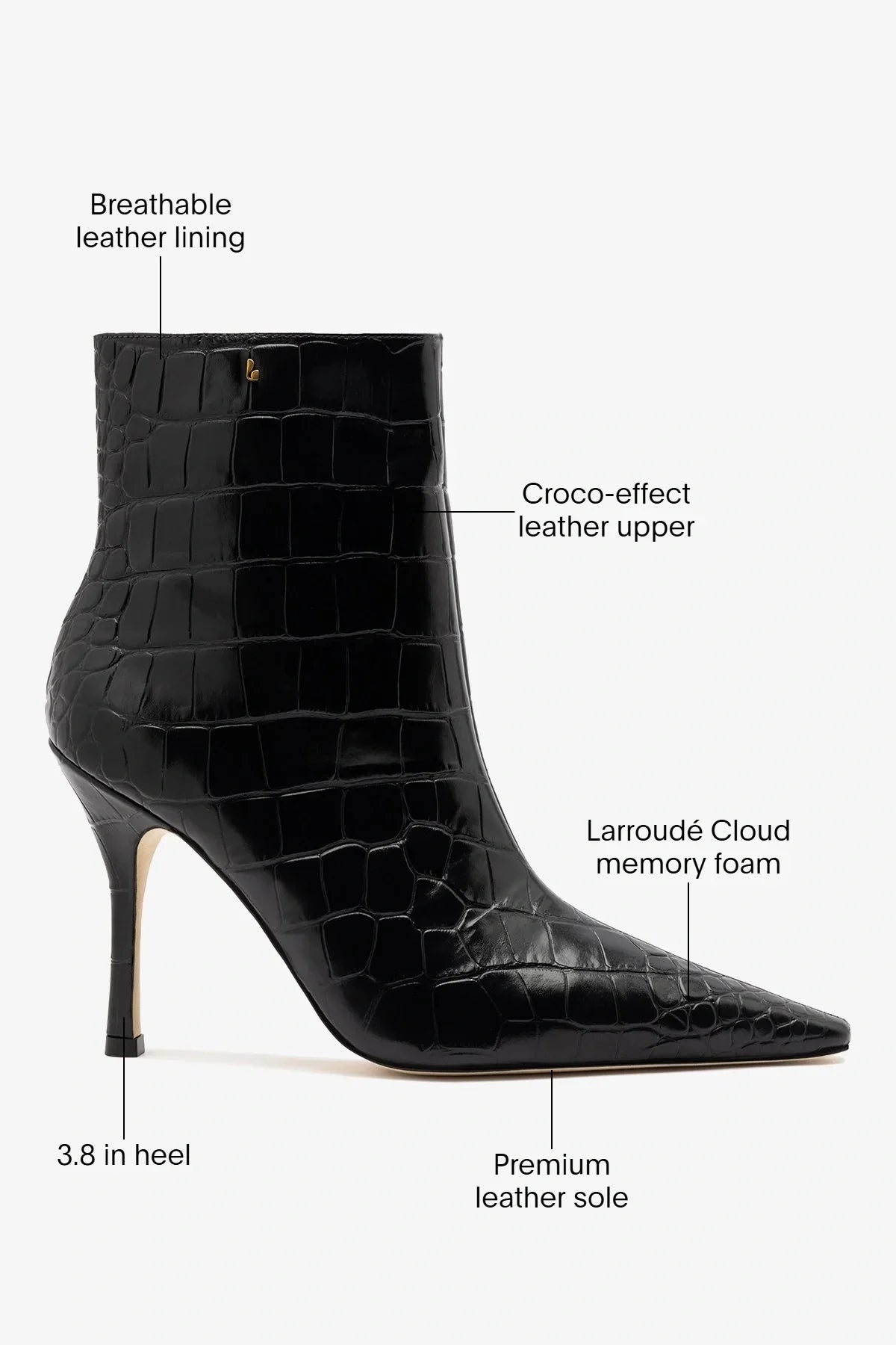 Mini Carine Boot Black Croco Leather