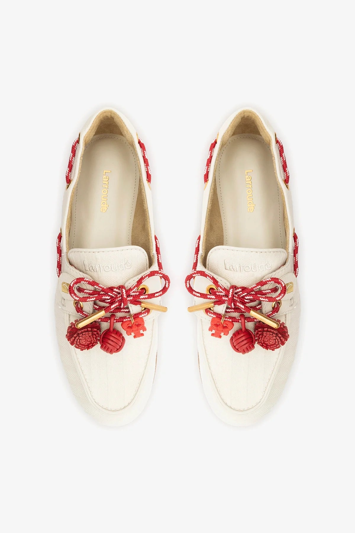 Cyprus Boat Shoe Ivory Striped Canva