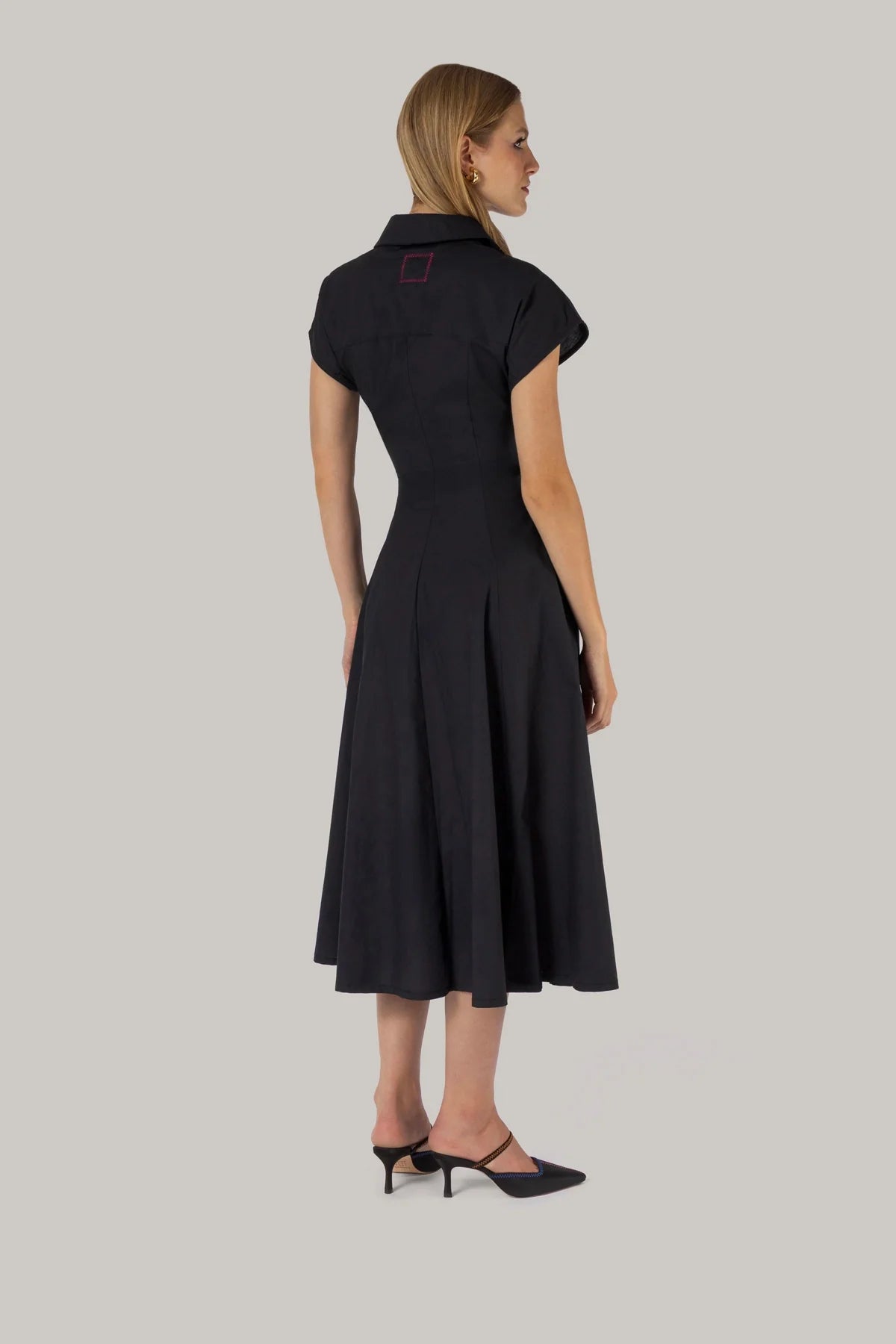 Jessica Buttondown Dress Black Percale