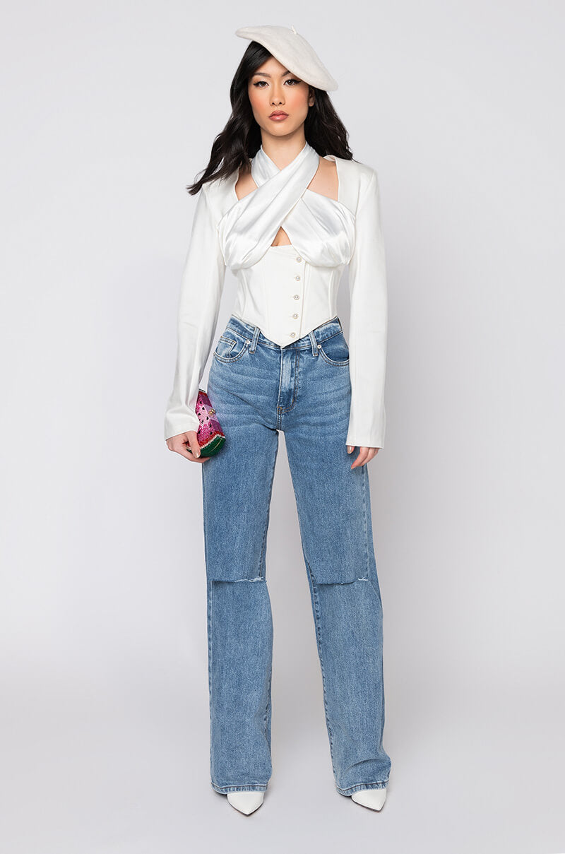 ACABELLA HALTER NECK TOP WHITE