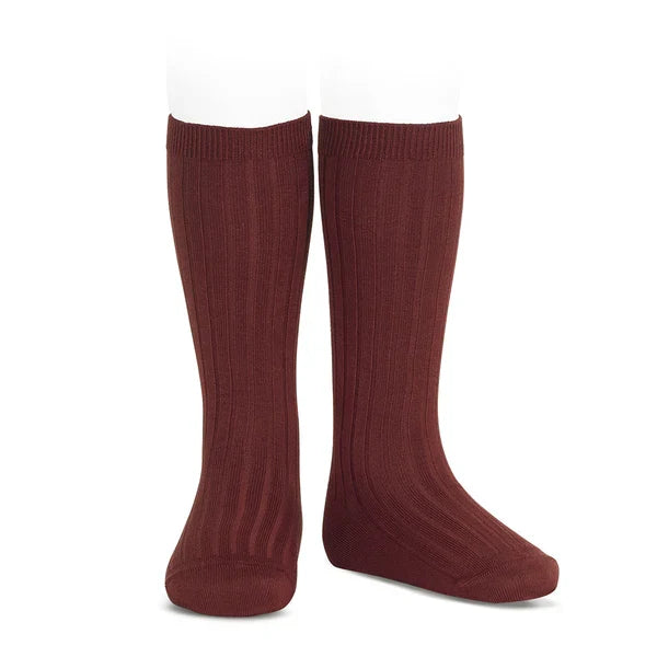 Condor Knee High Ribbed Sock (#575 Granate)