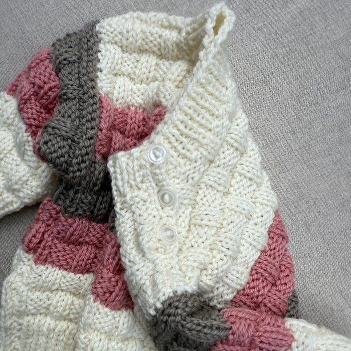 Knitted by Nana Mabel Jumper - Multi Stripe Soft Blush