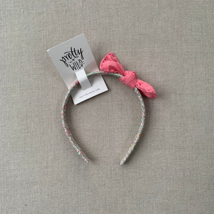 Pretty Wild Kids - Lauren Headband with stitched bow - Spring Flower