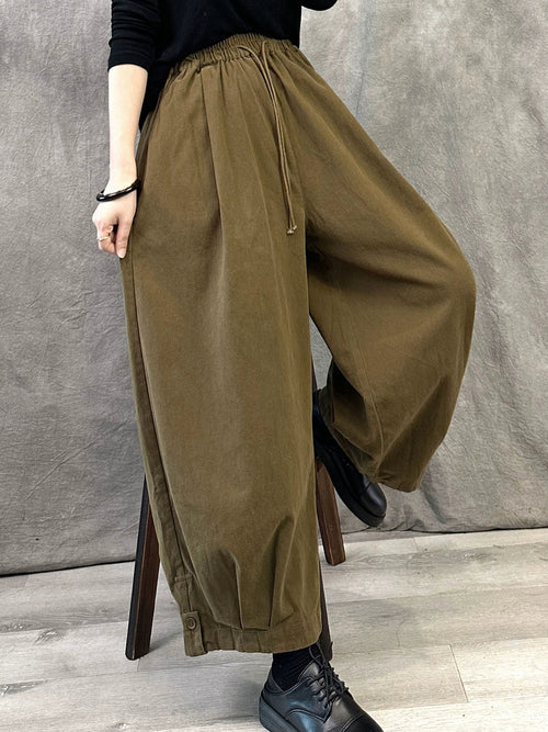 女士秋季純色棉質哈倫褲