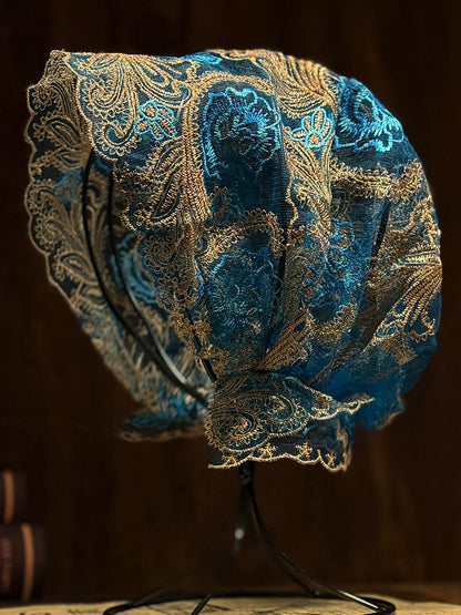 女士藝術刺繡蕾絲寬鬆針織帽