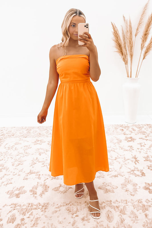Ava Midi Dress Orange