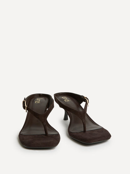 Elanie Brown Mule Heels