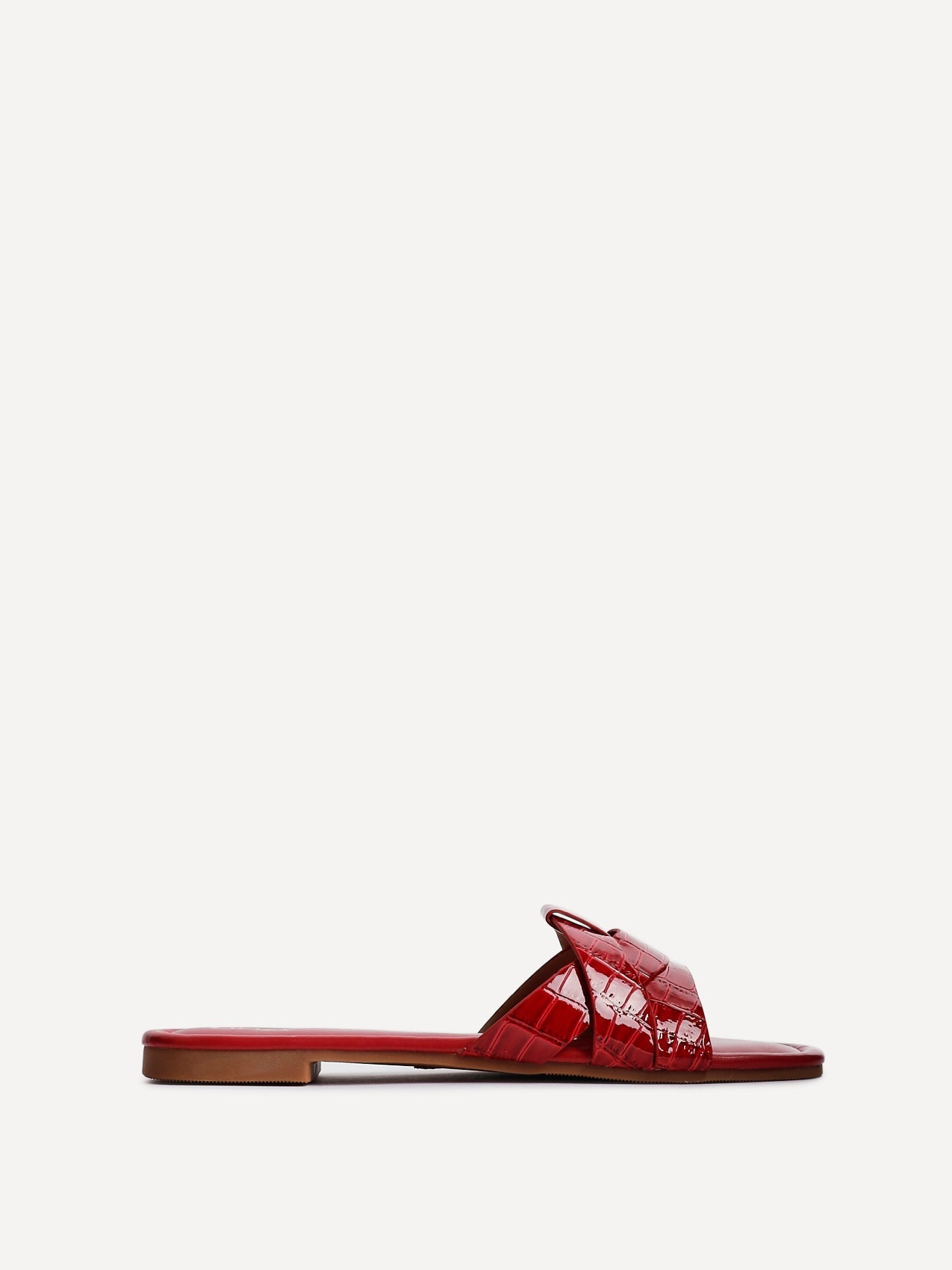 Fletcher Red Croc Slider Sandals