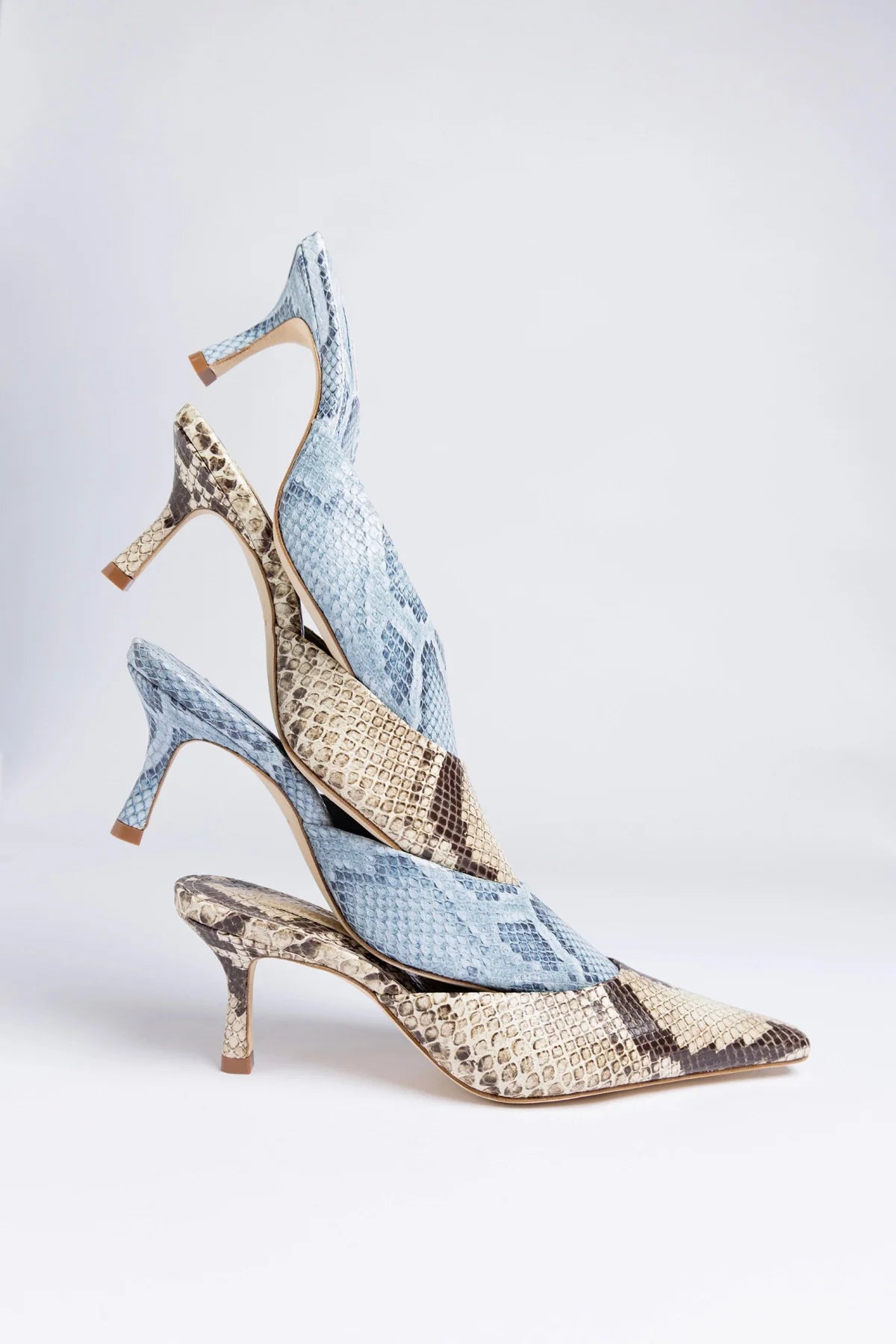 Carine Mule Neutral Snake Leather