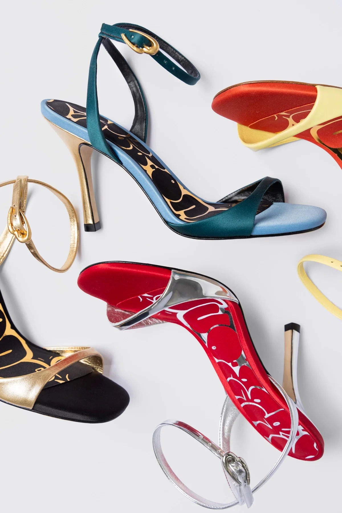 Freya Sandal Teal Satin