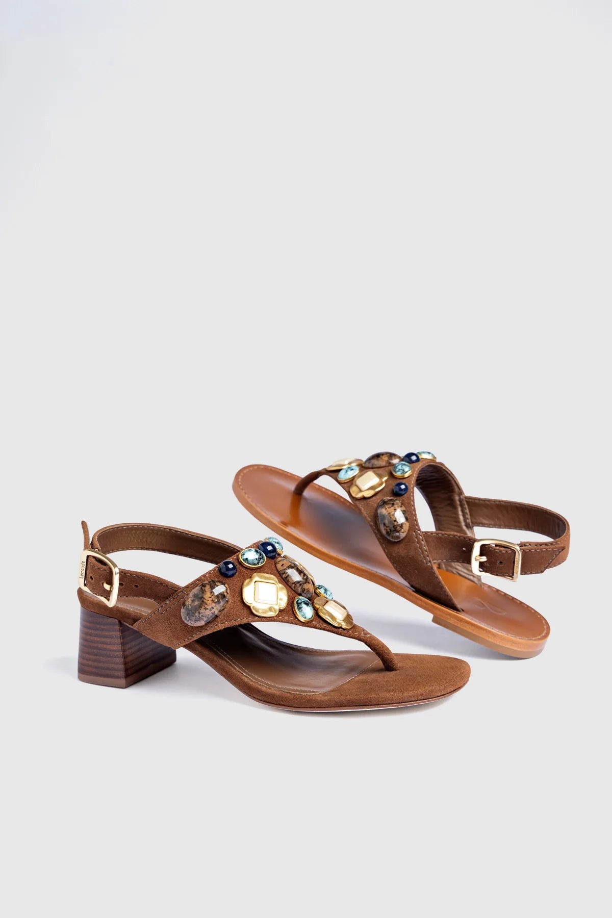 Talitha Block Sandal Burnt Umber Suede