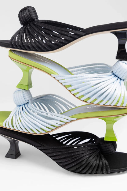Valerie Mule Powder Blue and Green Satin