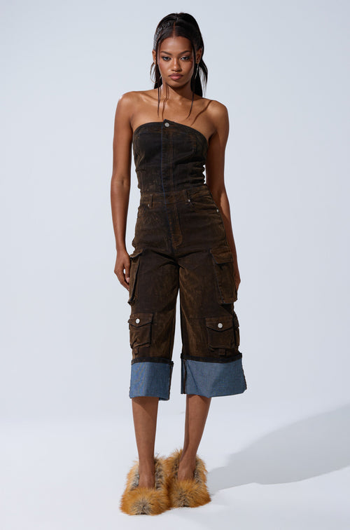 ALICIA CROPPED CARGO JUMPSUIT