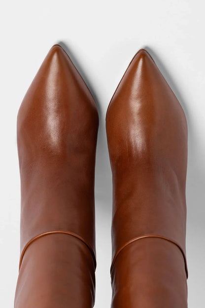 Kate Wide Boot Caramel Leather