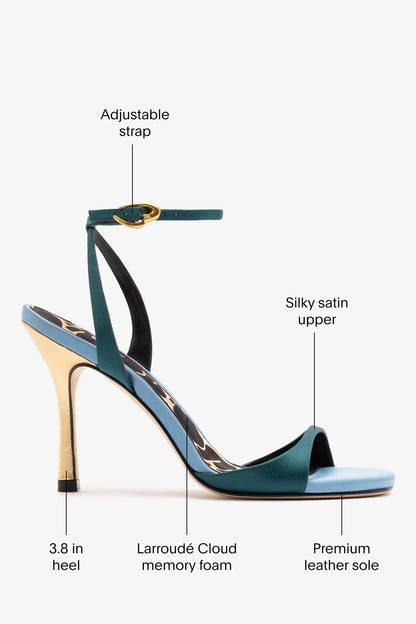 Freya Sandal Teal Satin