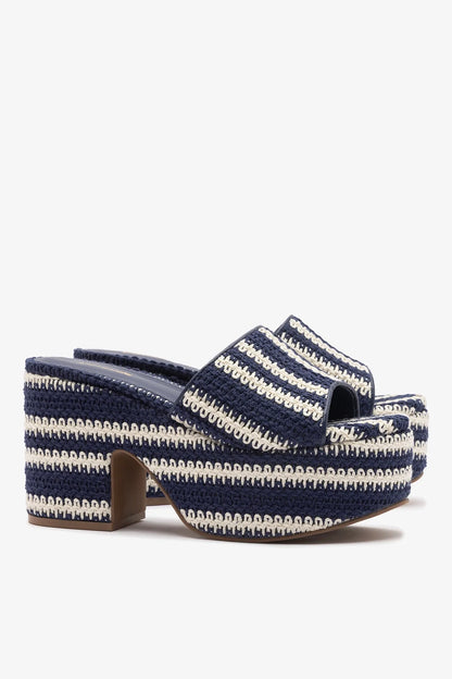 Miso Crochet Mule Striped Navy