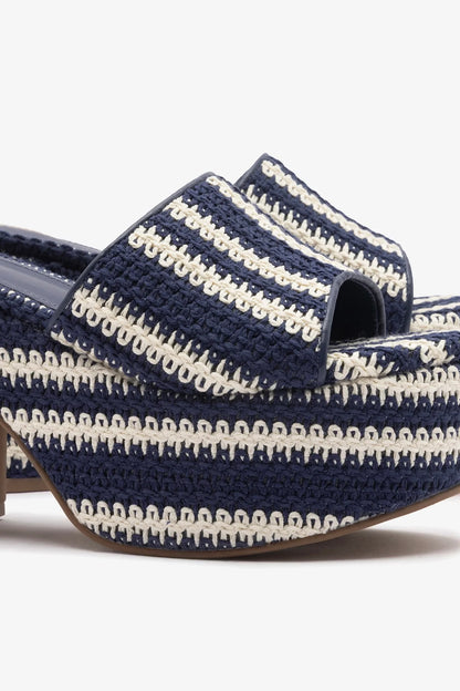 Miso Crochet Mule Striped Navy