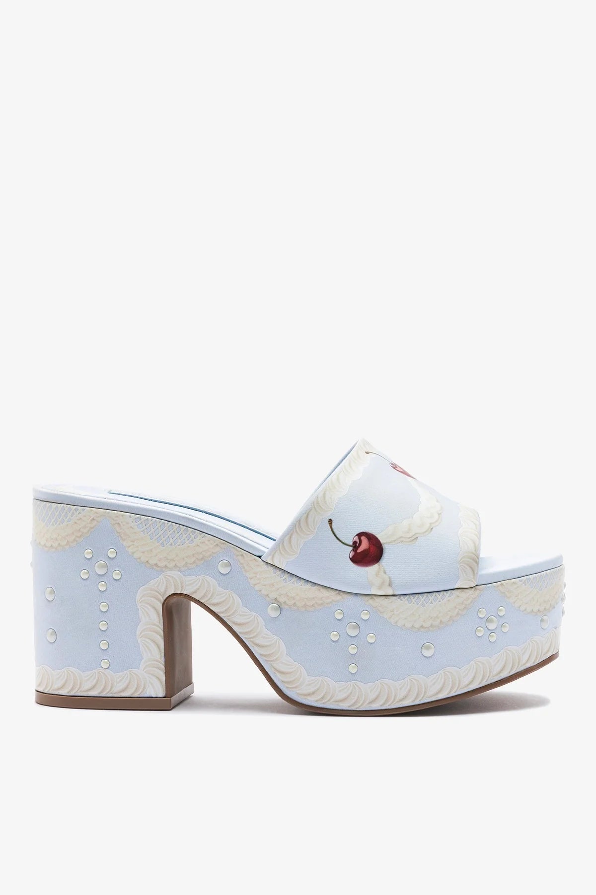 Larroudé x Tanner Fletcher: Miso Cake Mule Blue Satin