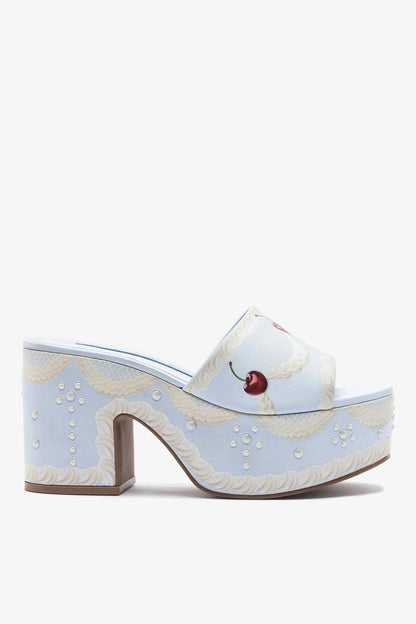 Larroudé x Tanner Fletcher: Miso Cake Mule Blue Satin