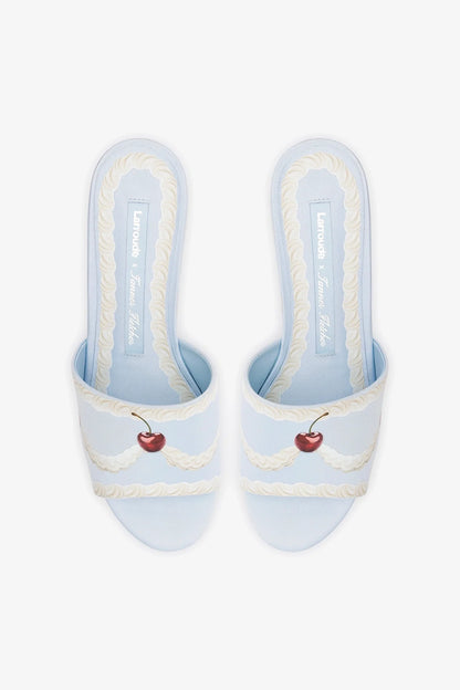 Larroudé x Tanner Fletcher: Miso Cake Mule Blue Satin