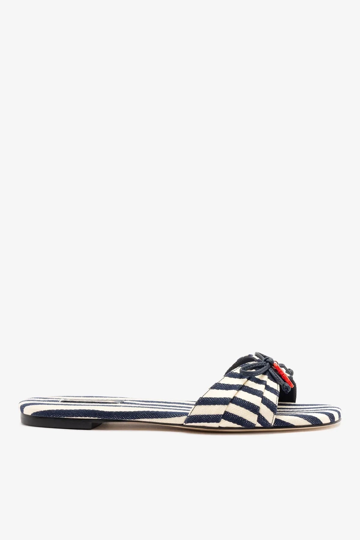 Bardot Flat Navy Striped Canvas