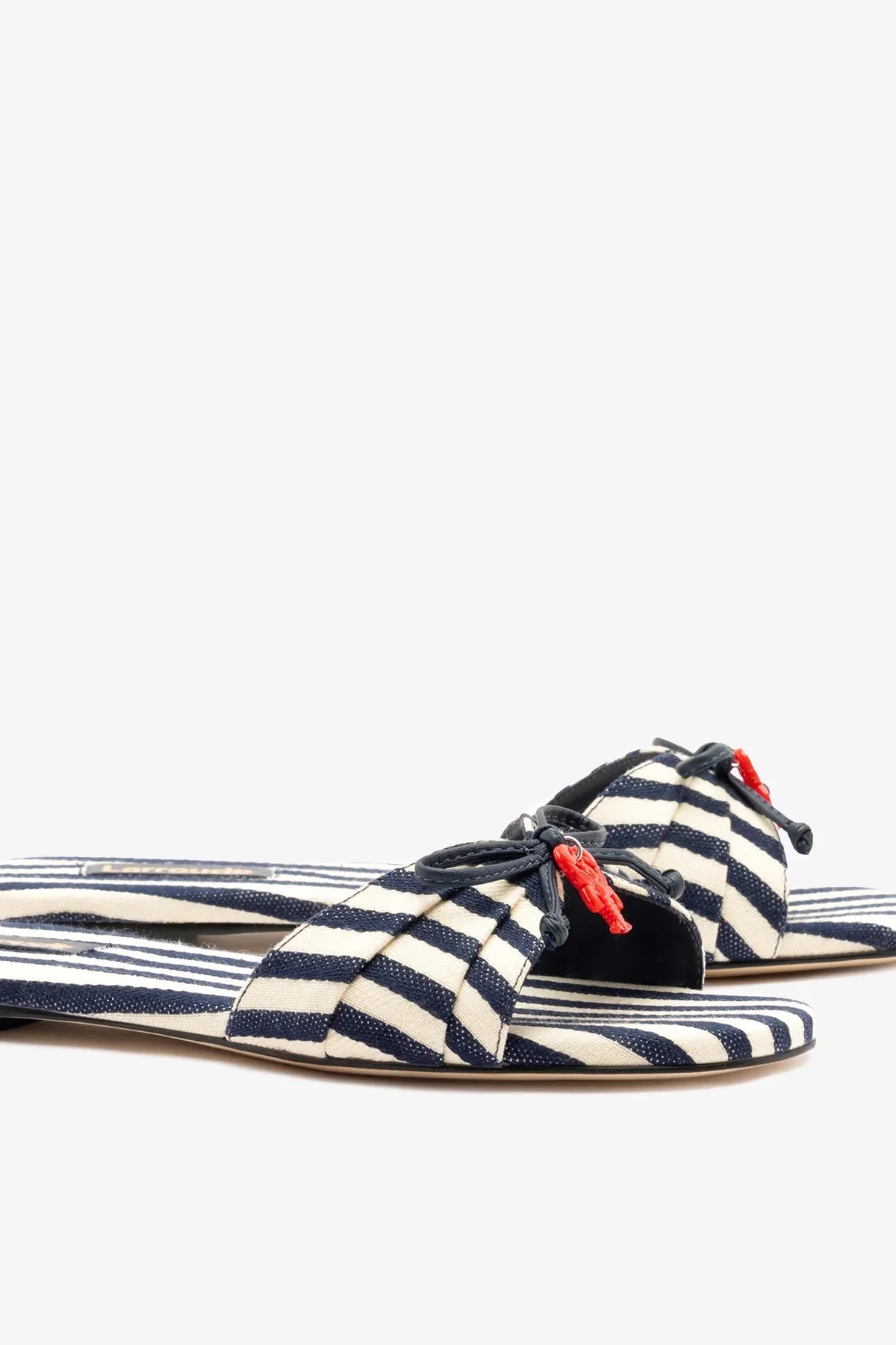 Bardot Flat Navy Striped Canvas