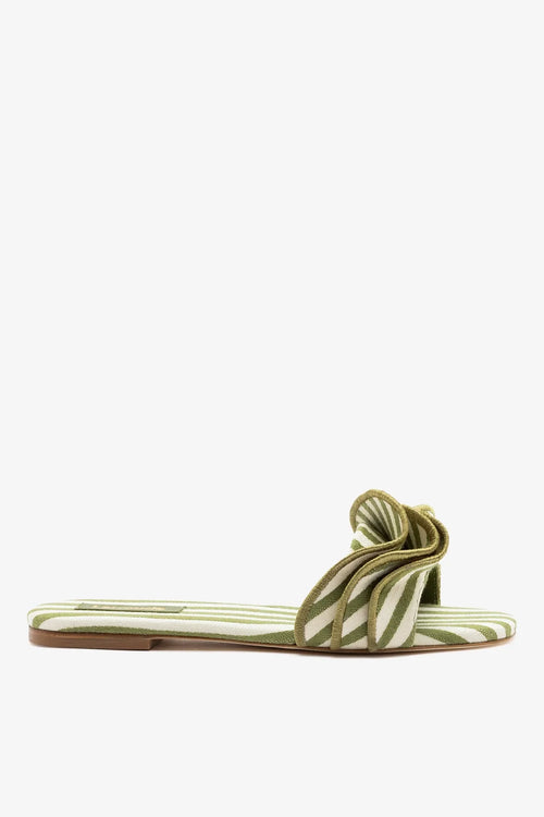 Ivy Ruffle Flat Seaweed Striped Canva