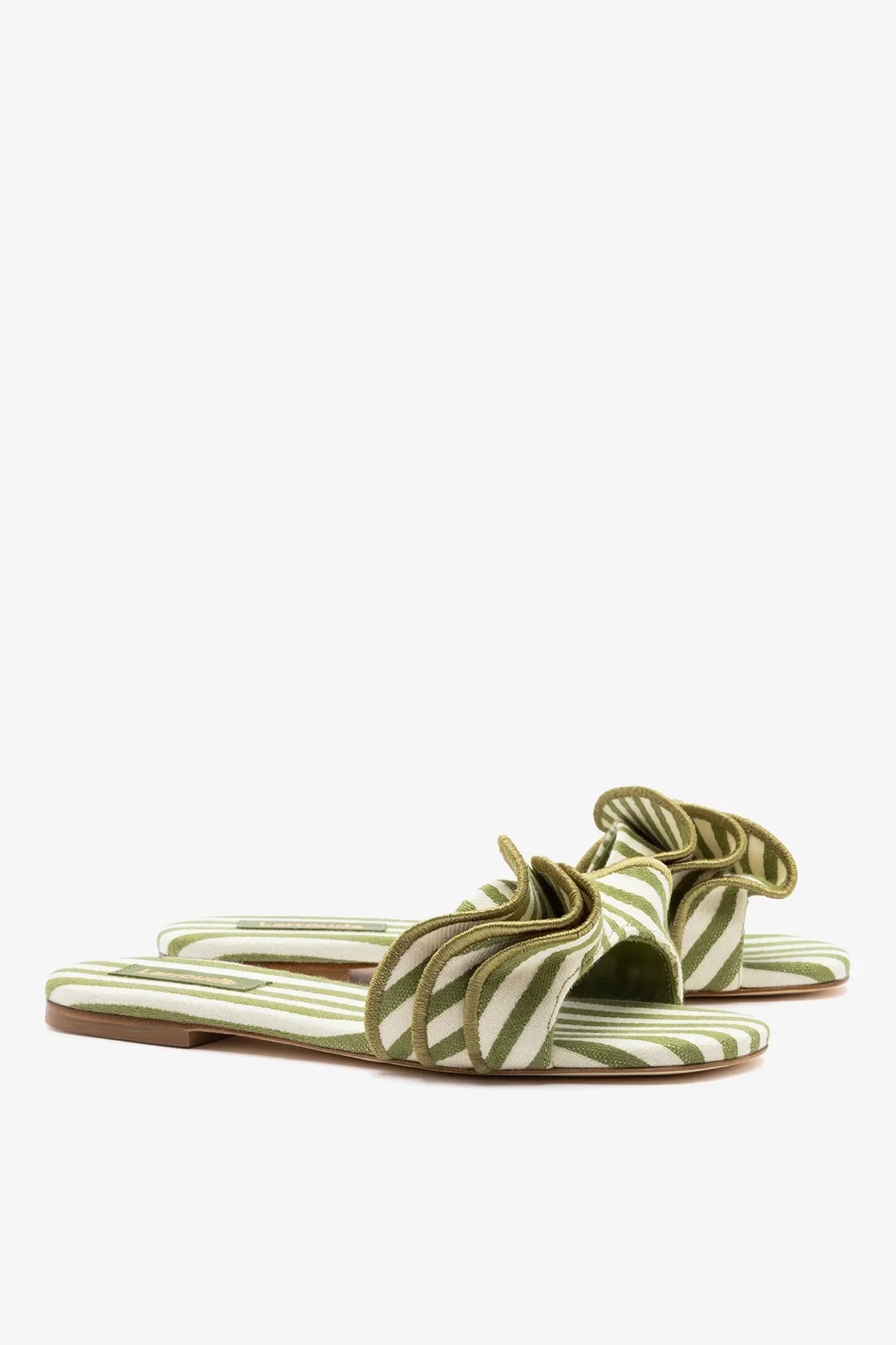 Ivy Ruffle Flat Seaweed Striped Canva