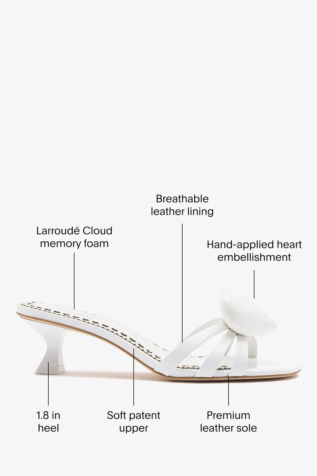 Amore Mule White Patent Leather