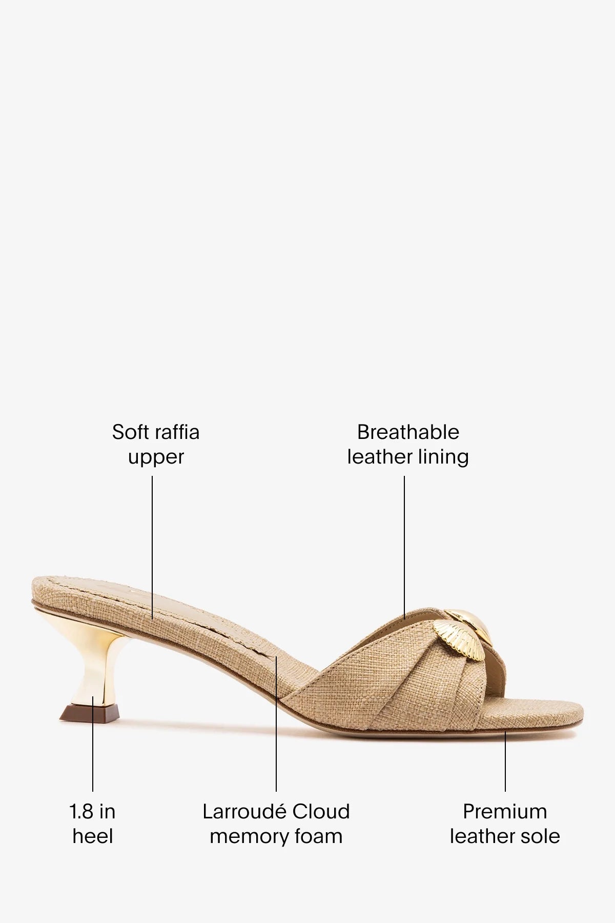 Coquile Mule Beige Raffia