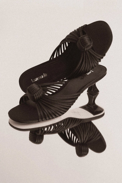 Valerie Mule Black Satin