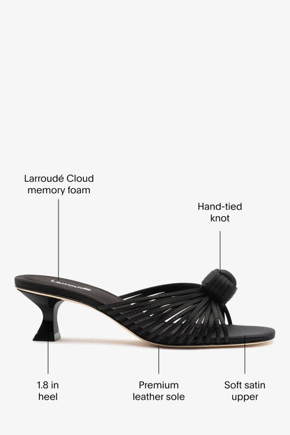 Valerie Mule Black Satin