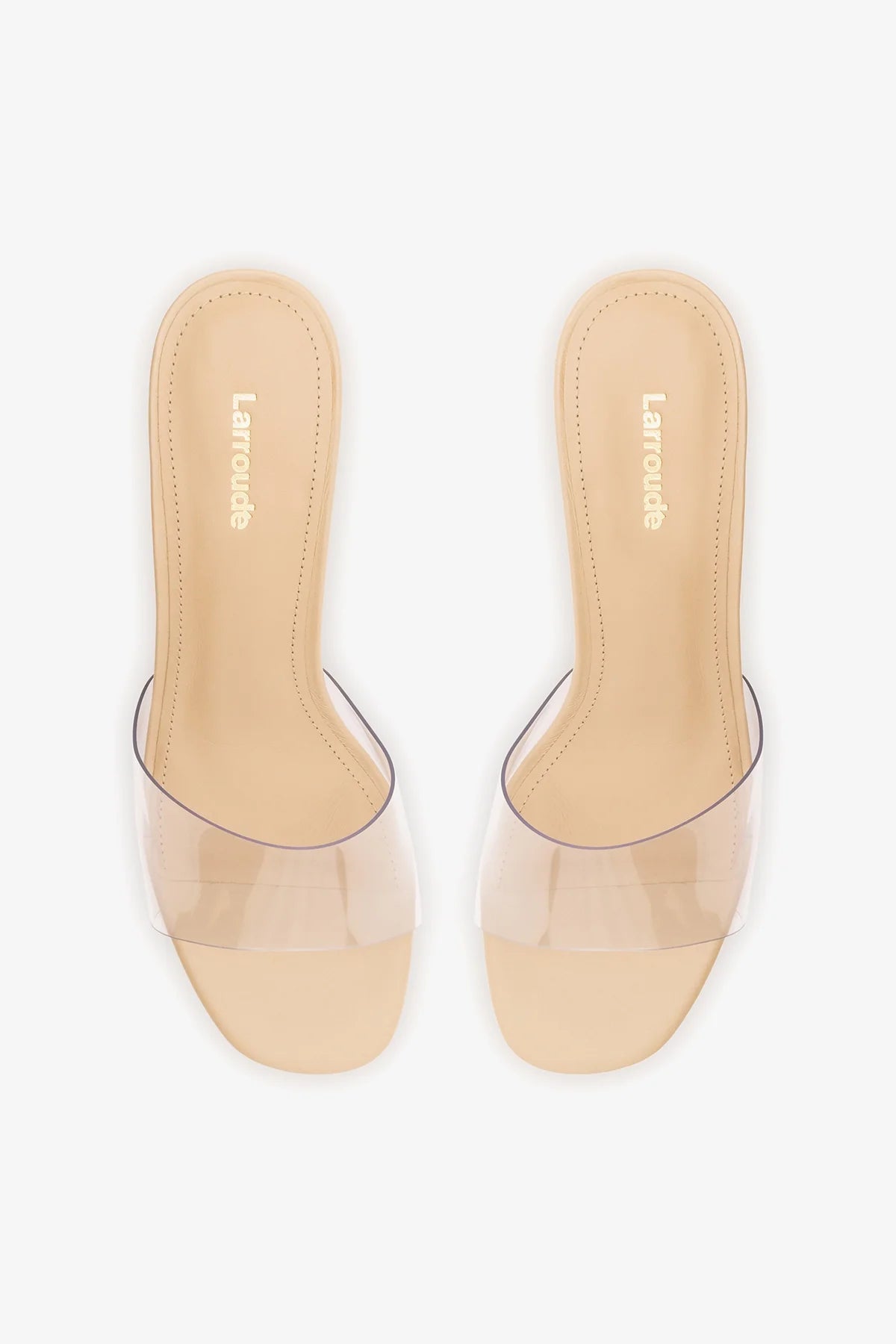 Vivi Lucite Clear Mule Sand Leather