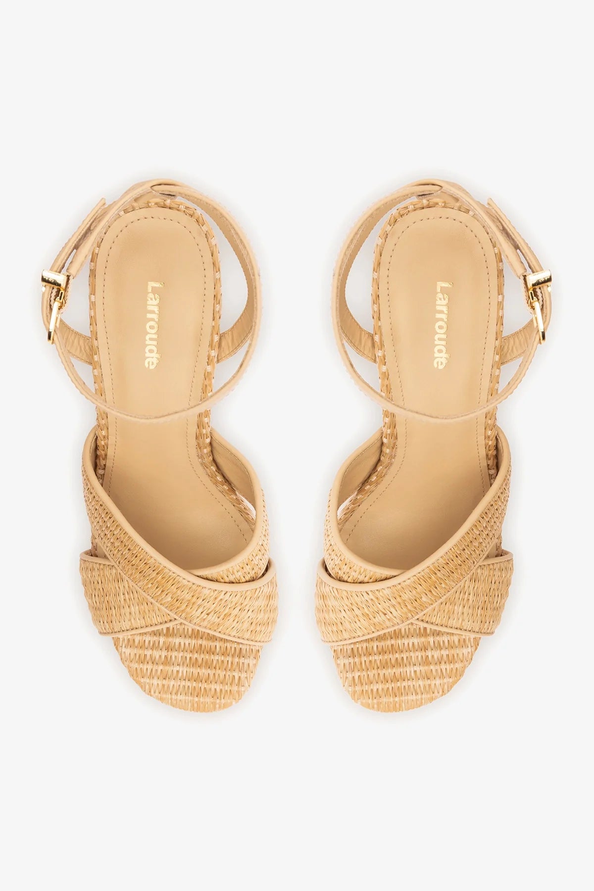 Dolly X Platform Sandal In Natural Raffia