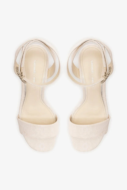 Larroudé x Markarian: Dolly Platform Sandal White Lace