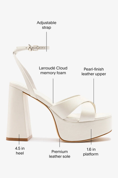 Dolly X Platform Sandal In Pearl Leather