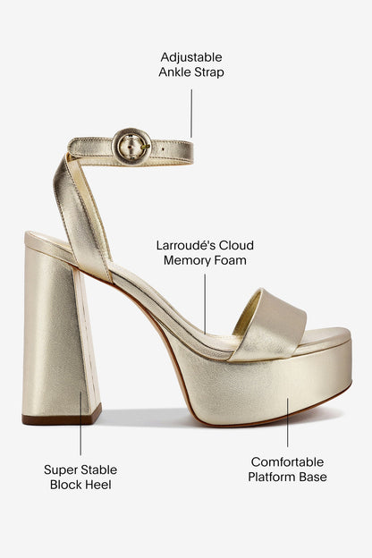 Dolly Sandal In Platina Metallic Leather