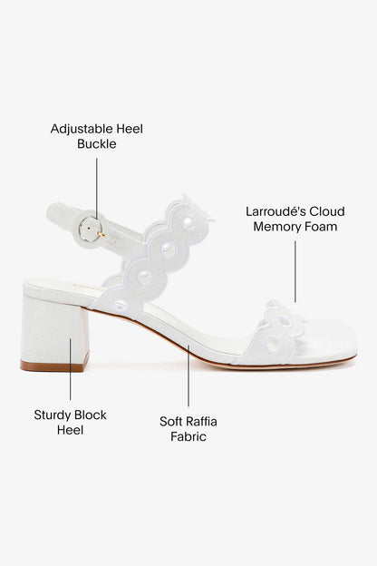 Florence Broderie Sandal In White Raffia