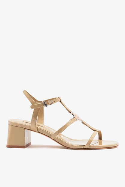 Hana Block Sandal Sand Patent Leather