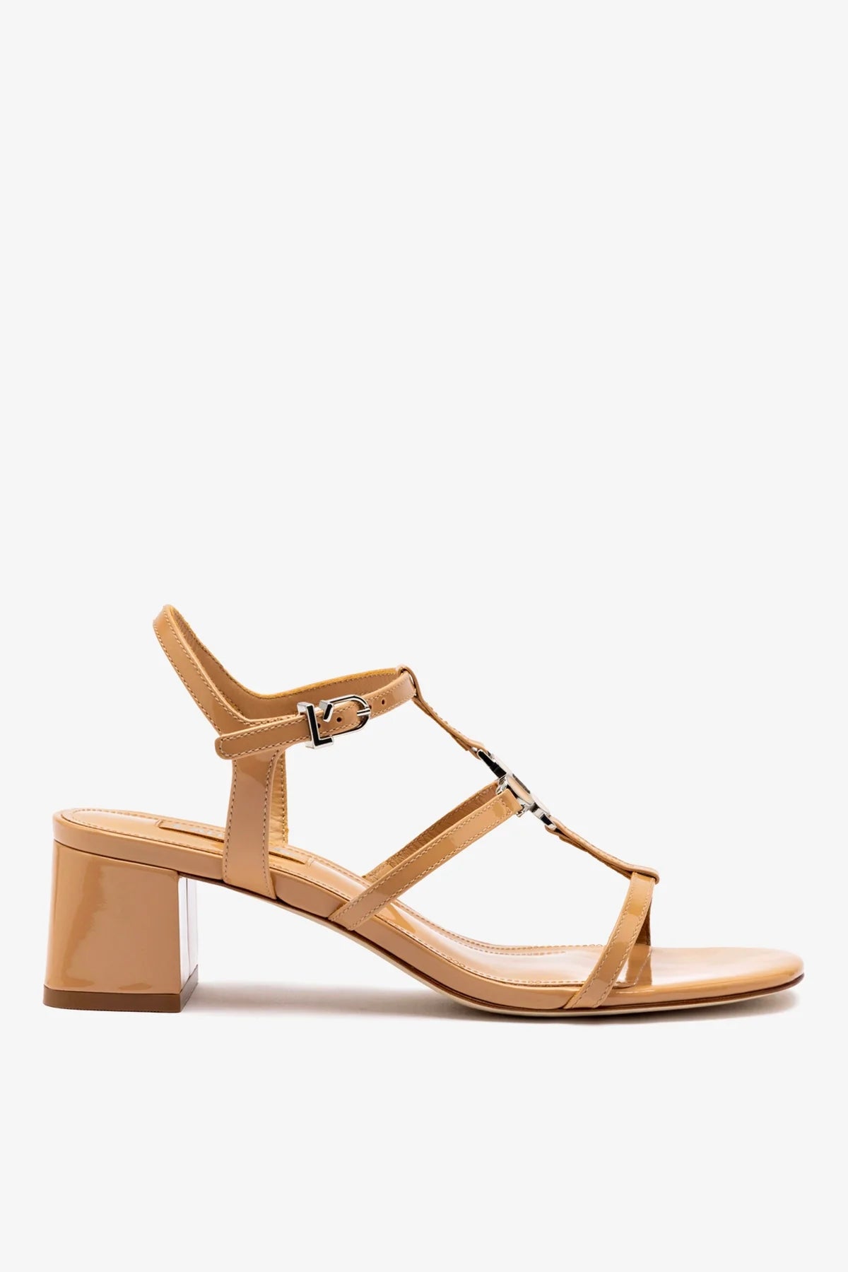 Hana Block In Tan Patent Leather